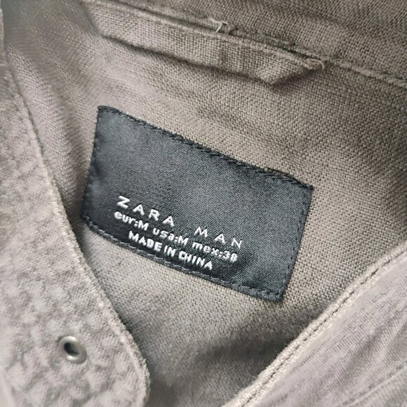 Zara 100% linen Military Officer Fully Lined Jacket - Picture 12 of 12